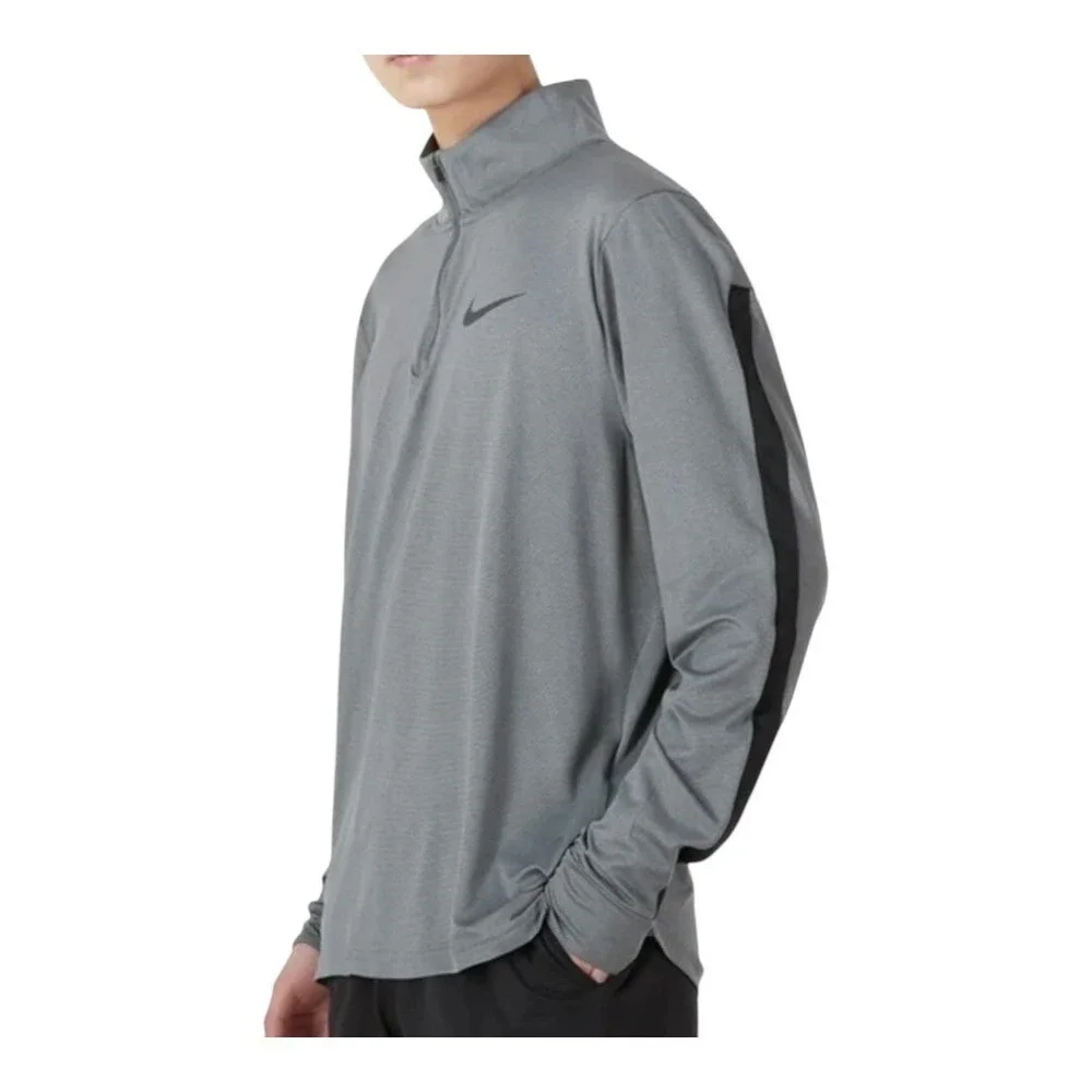 Nike Pro Dri-FIT Quarter‎ Zip Pullover Mens XL Gray Mock Neck Long Sleeve Active